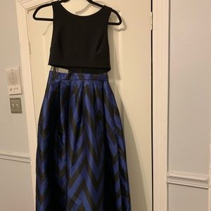 Blue and black dress